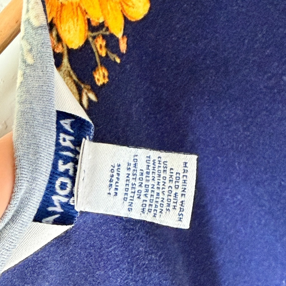 Arizona Jean Co Dress S Blue Yellow Floral V-Neck Sundress Indie Boho Cottage - Picture 8 of 8